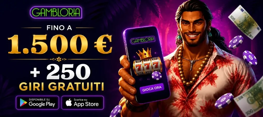 Gambloria Casino App: fino a 1.500 € + 250 giri gratuiti