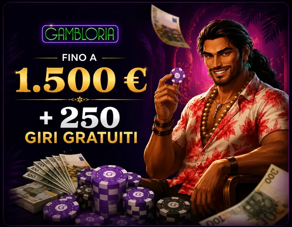 Pacchetto di benvenuto Gambloria Casino: fino a 1.500 € e 250 giri gratuiti